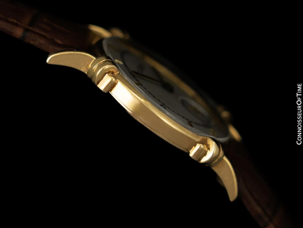 1947 Jaeger-LeCoultre Vintage Mens Midsize Watch, Beautiful Case - 14K Gold