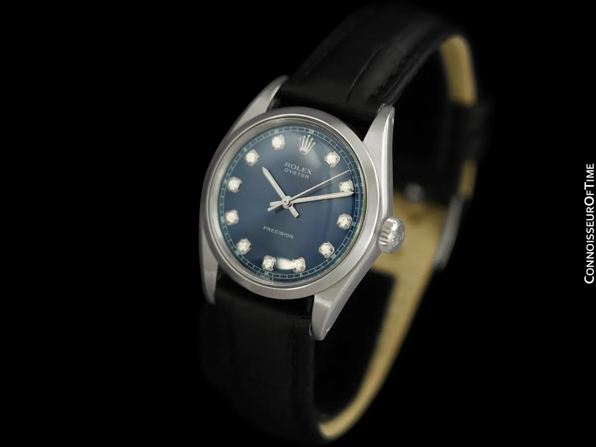 1970 Rolex Oyster Precision Vintage Ref. 6426 Vintage Mens Handwound Watch - Stainless Steel & Diamonds
